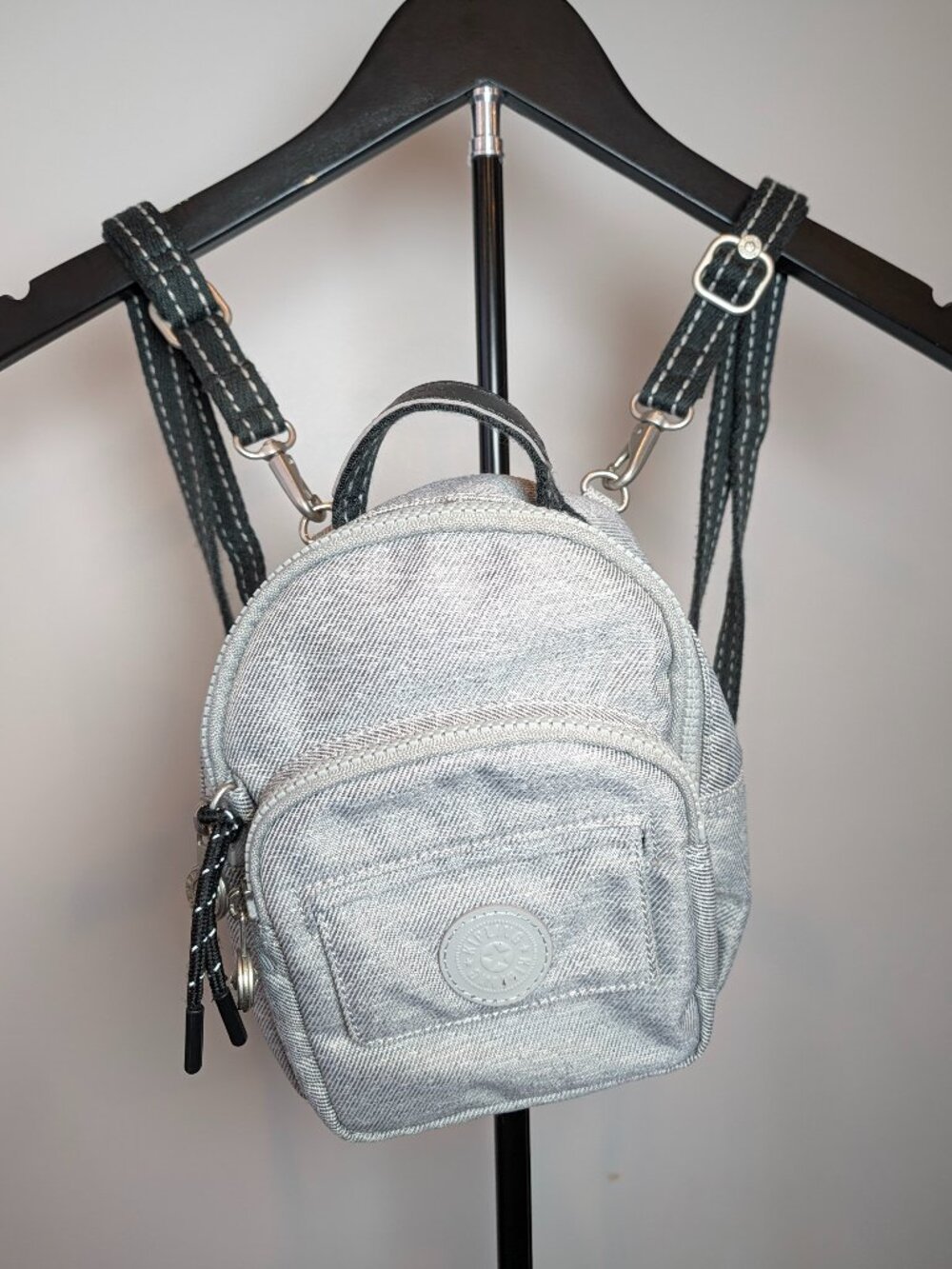Kipling Alber 3-in-1 Convertible Mini Backpack 3 Ways Crossbody Handbag Gray